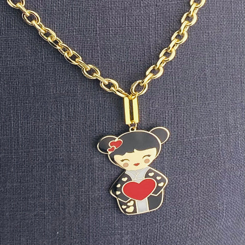 Collana AI – amore in giapponese, simbolo kokoro dettaglio, collezione Kokoro, Nuage d'Etoiles
