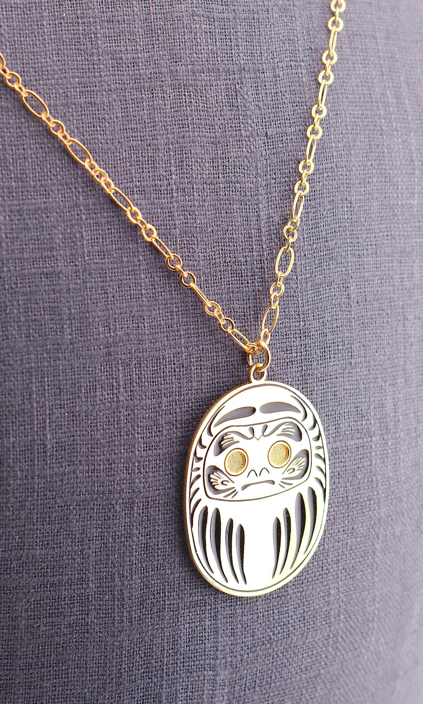 Collana Daruma Oro fortuna e abbondanza giappone