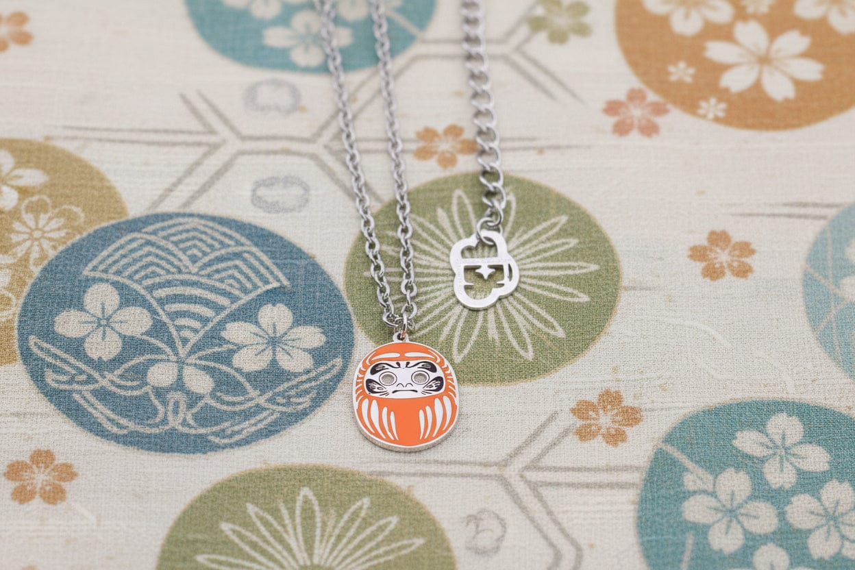 Collana Uomo mini Daruma ARANCIO
