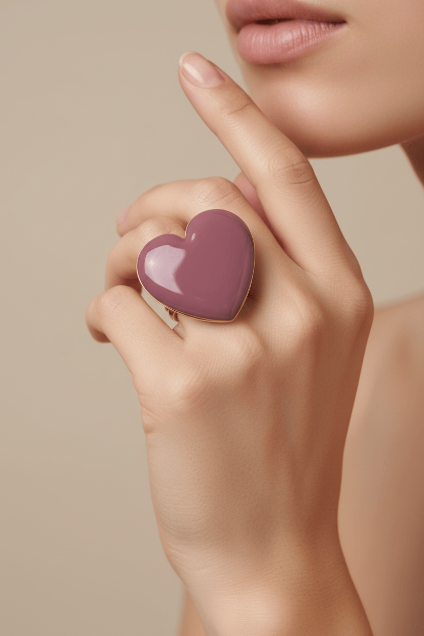 Anello cuore smalto 35mm