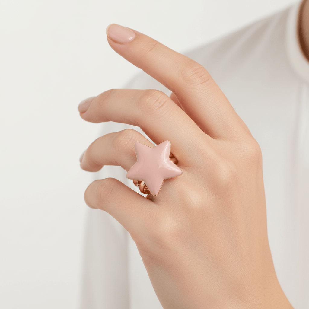 Anello stella smalto 25mm