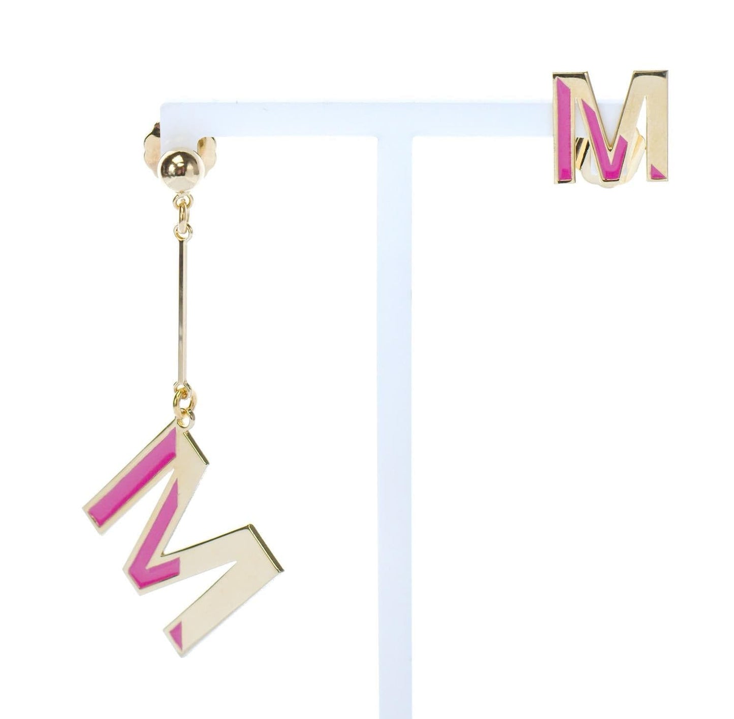 Orecchini Lettera metà smalto +Tappalobo Lettera