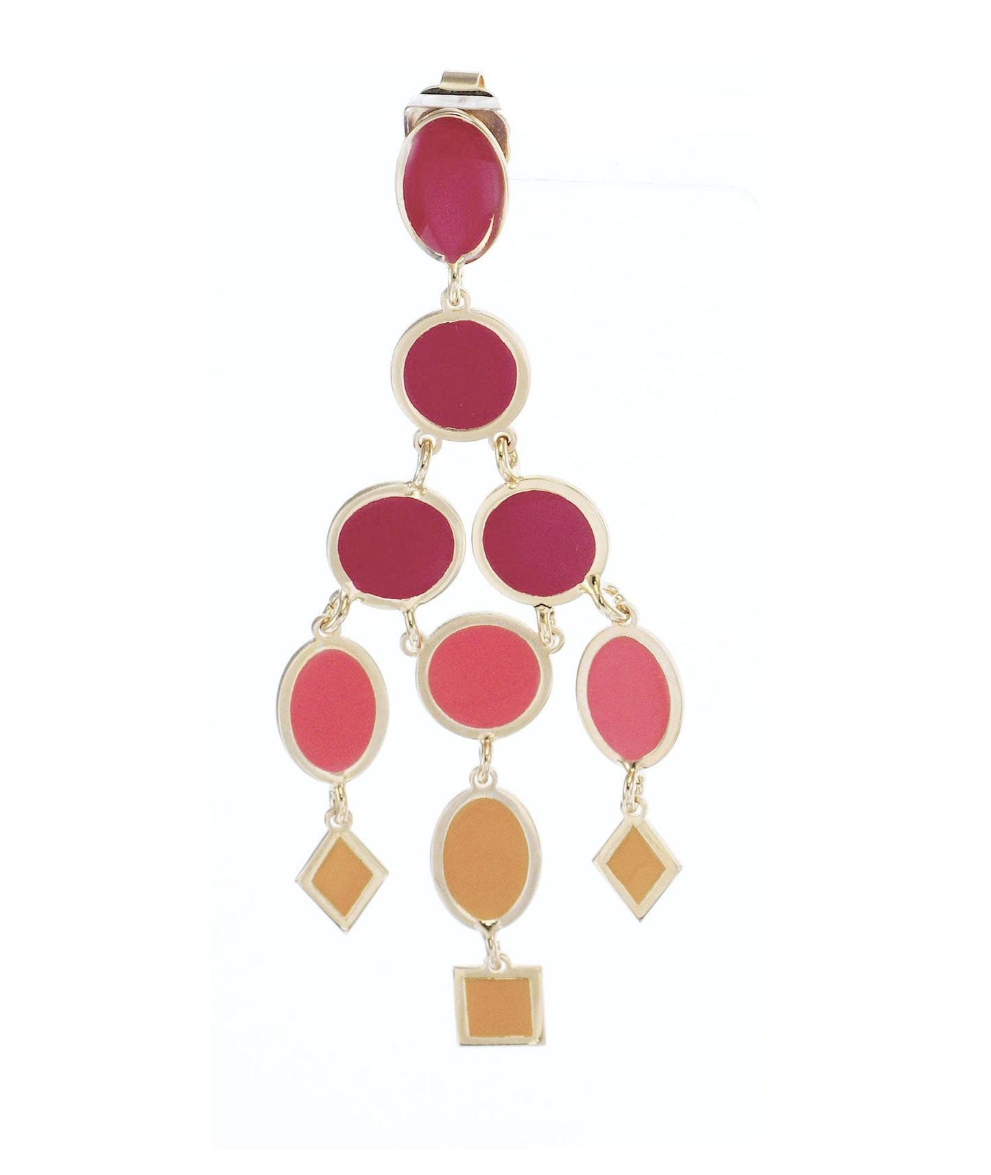 nuagedetoiles Orecchini chandelier elementi geometrici tondi ovali