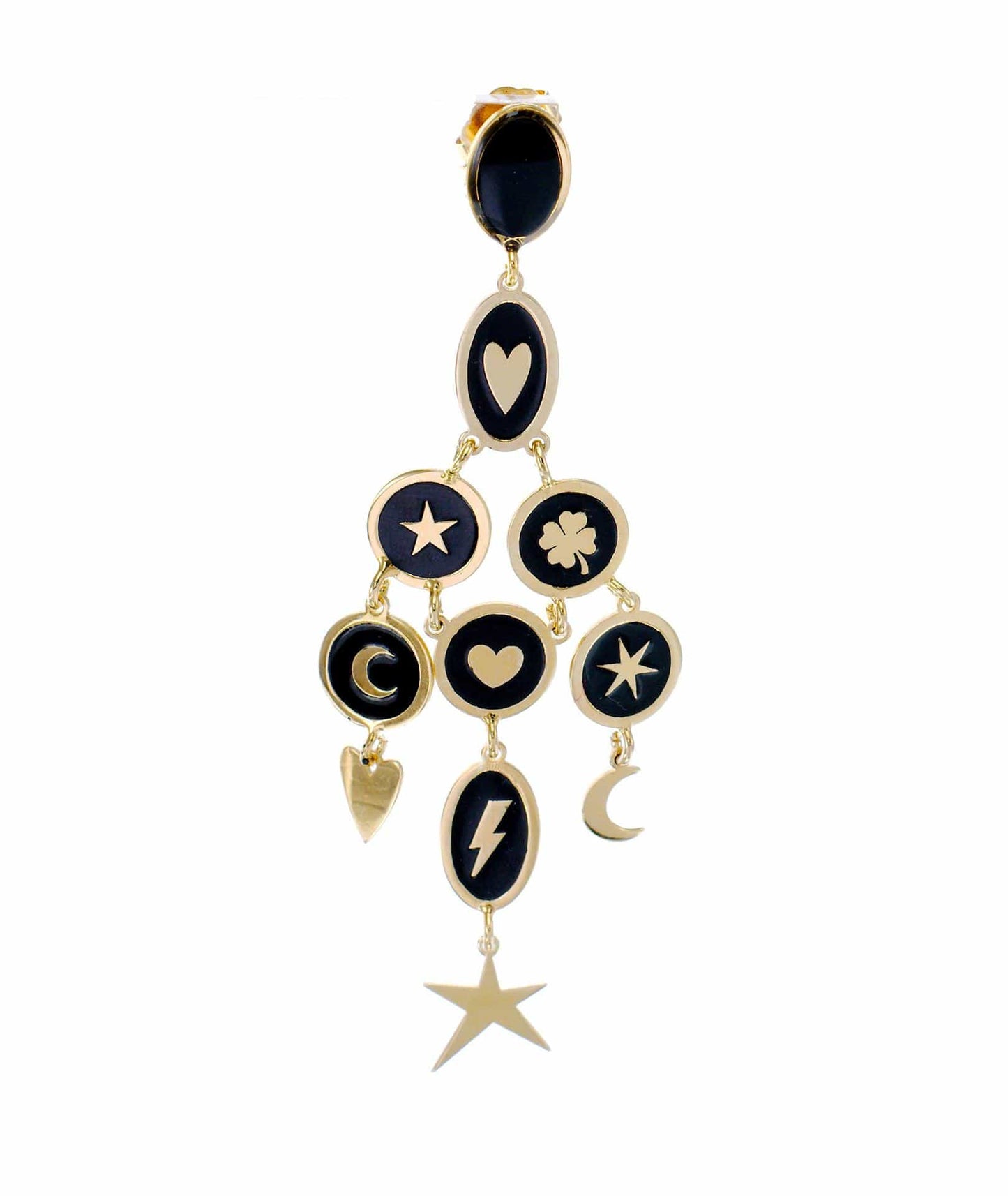 nuagedetoiles Orecchini chandelier tondi ovali con elementi