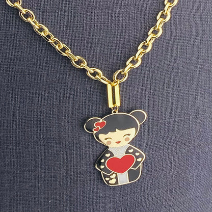Collana AI – amore in giapponese, simbolo kokoro dettaglio, collezione Kokoro, Nuage d'Etoiles