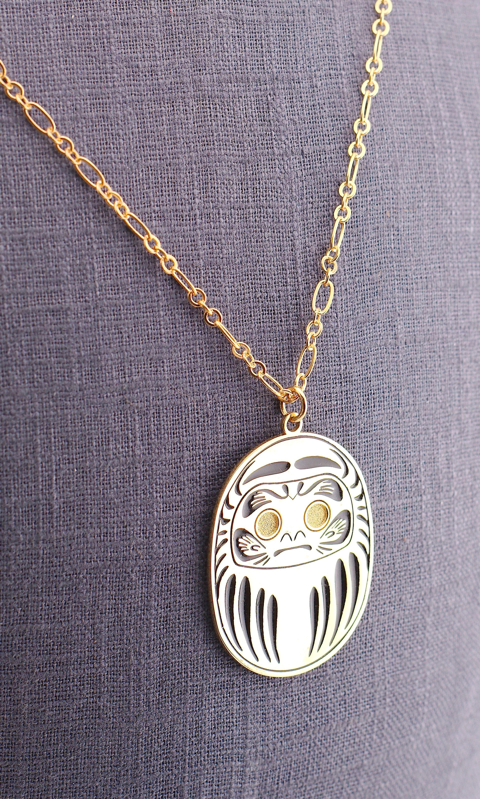 Collana Daruma Oro fortuna e abbondanza giappone 