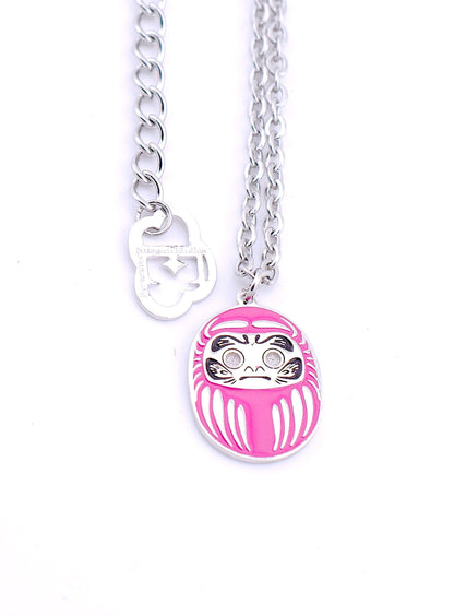 Collana Daruma Rosa uomo – ciondolo pendente simbolo relazioni e creatività Nuage d'Étoiles- fondo bianco