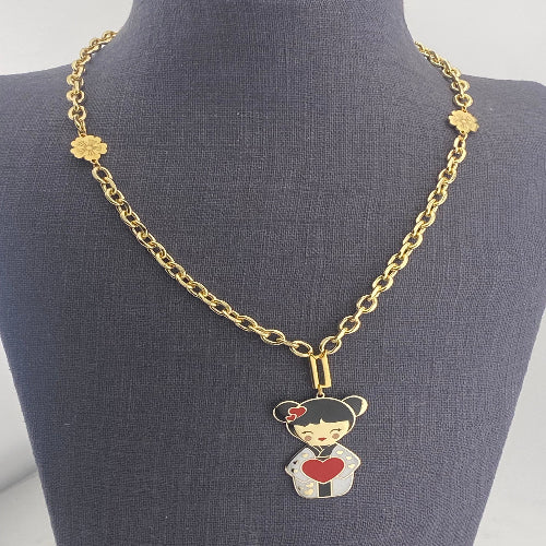Collana AI – amore in giapponese, dettaglio simbolo, collezione Kokoro, Nuage d'Etoiles