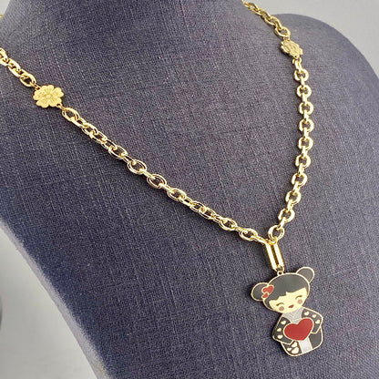 Collana AI – amore in giapponese, dettaglio acciaio, collezione Kokoro, Nuage d'Etoiles