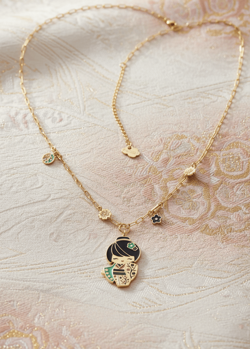 Collana Odayaka – delicatezza in giapponese, vista frontale, collezione Kokoro, Nuage d'Etoiles
