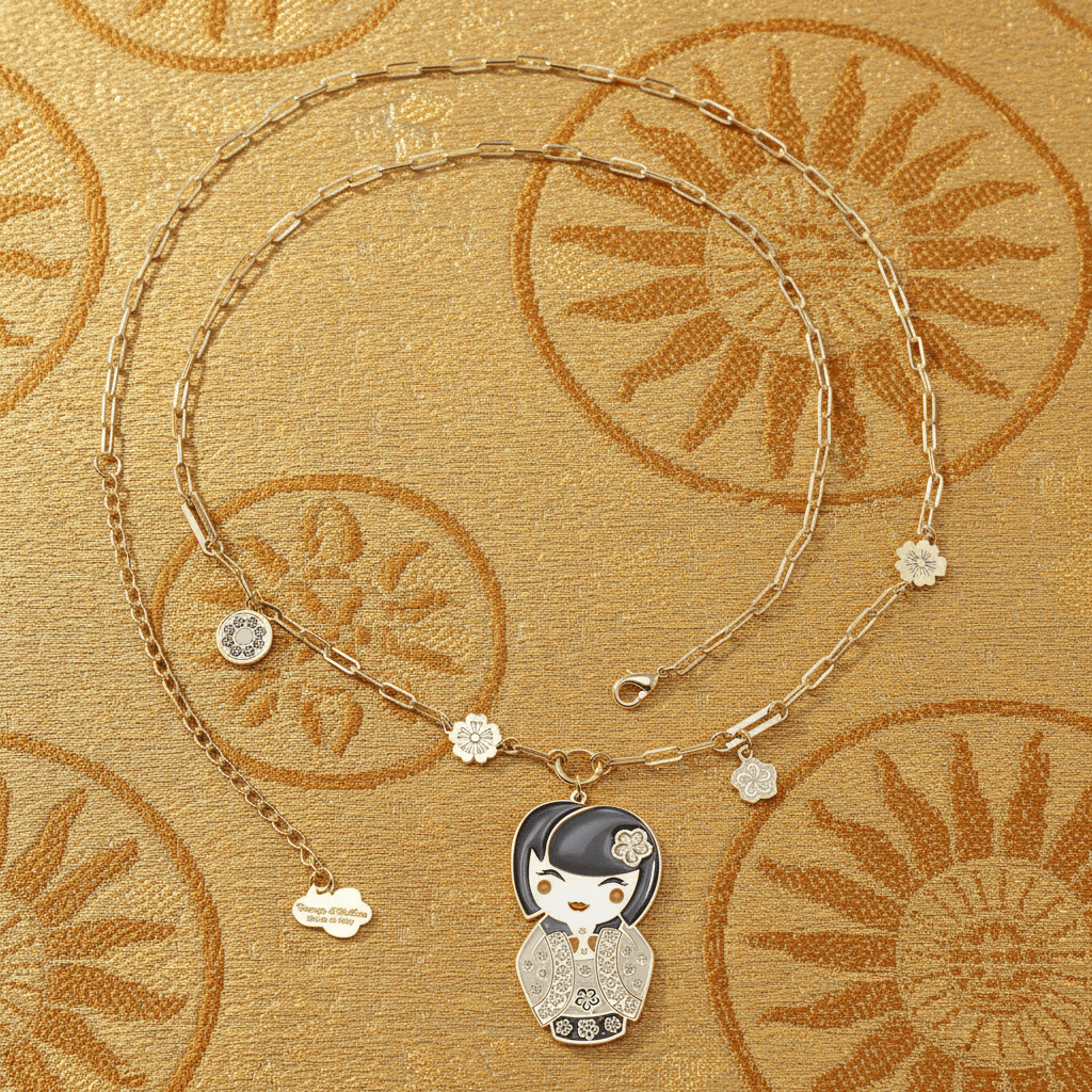 Collana Taiyo – solare in giapponese, vista frontale, collezione Kokoro, Nuage d'Etoiles