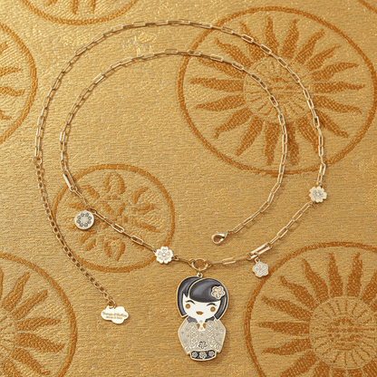 Collana Taiyo – solare in giapponese, vista frontale, collezione Kokoro, Nuage d'Etoiles