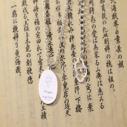 Collana Uomo Mini Daruma Blu Protezione Rodio