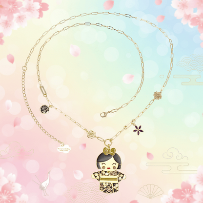 Collana Yuki – felicità in giapponese, vista frontale, collezione Kokoro, Nuage d'Etoiles 