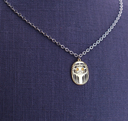 Collana_daruma_mini_oro_catena_acciaio_dettaglio_2