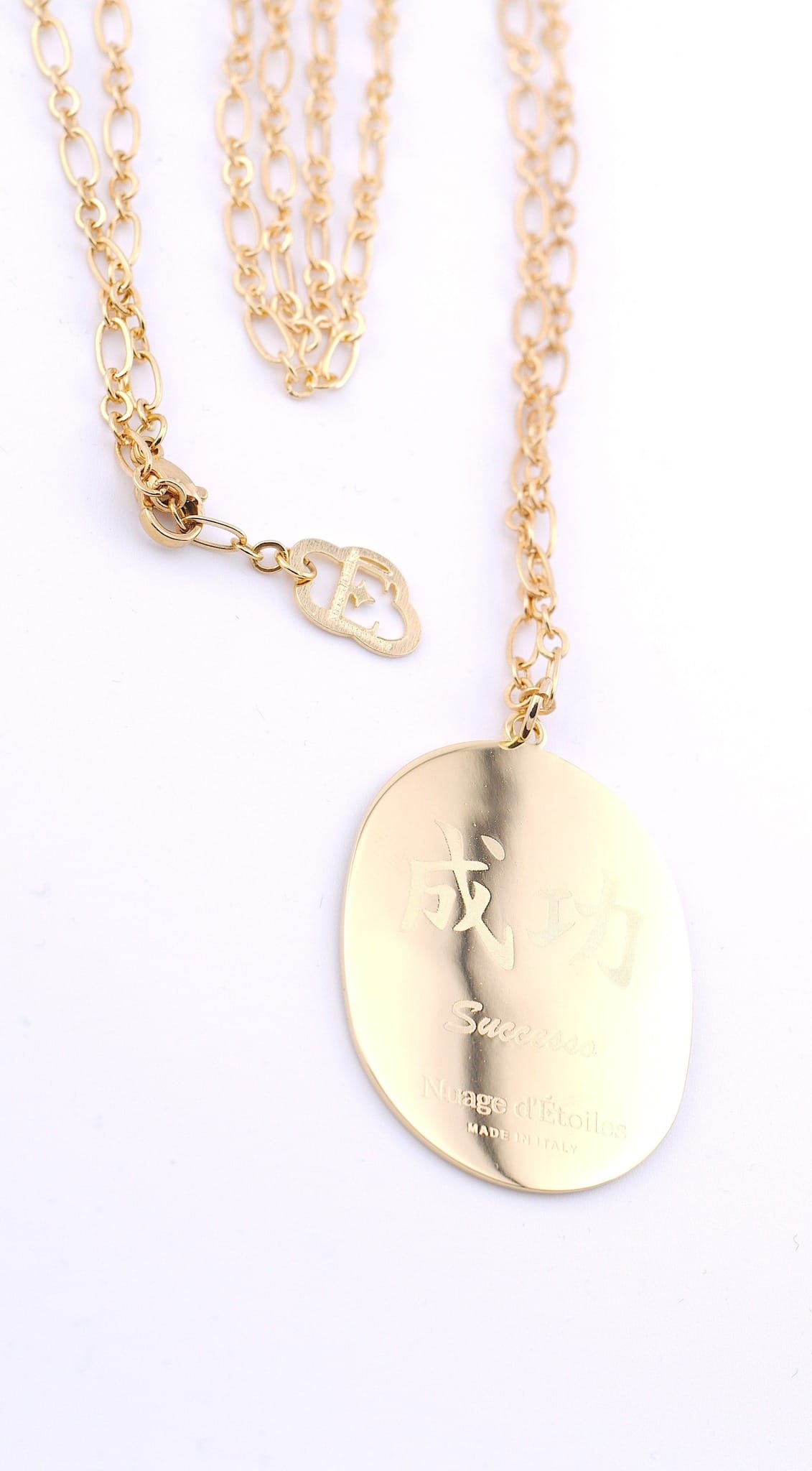 Collana Daruma Nera 90cm Successo e Protezione – ciondolo placcato oro 24K Nuage d'Étoiles