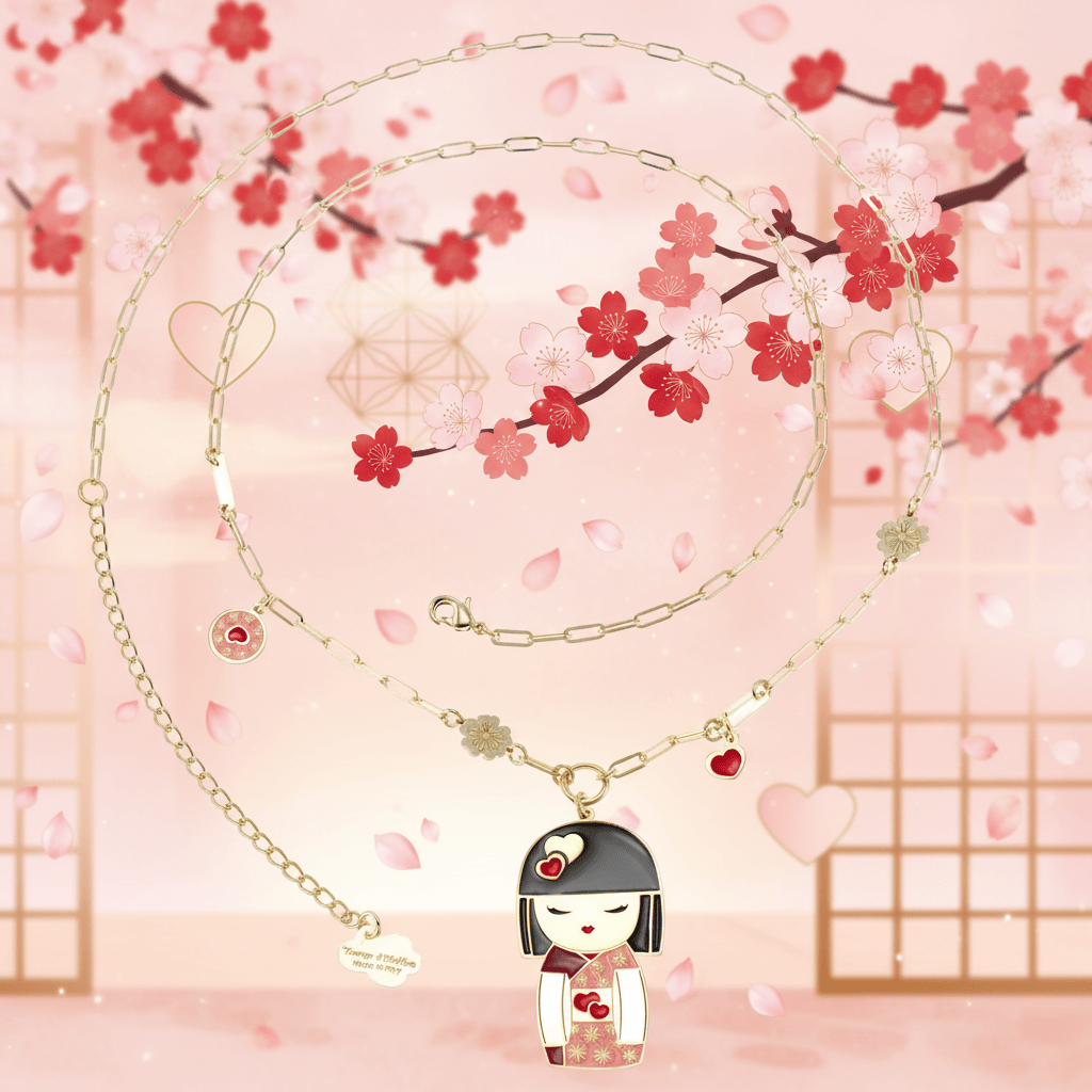 Collana Koi – amore in giapponese, vista frontale, collezione Kokoro, Nuage d'Etoiles