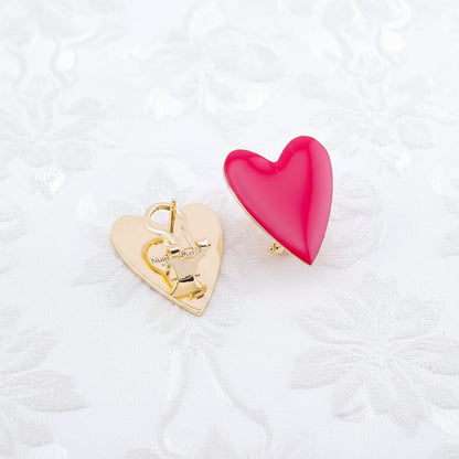 Orecchini Cuore Allungato Smalto 19x25mm – dettaglio colore – Nuage d'Etoiles