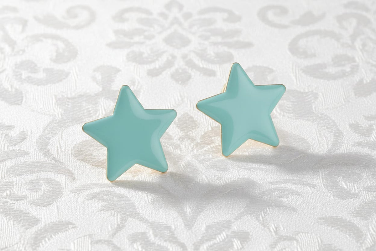 Orecchini Stella Smalto Media oro 24kt – collezione Colors & Geometric Nuage d'Etoiles