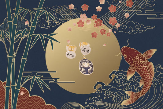 Orecchino MINI Daruma Nero