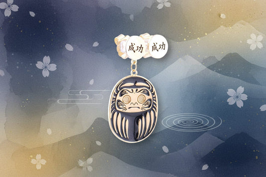 Orecchino Daruma NERO