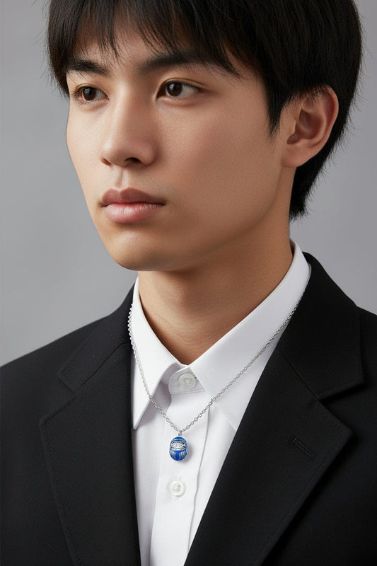 Collana Uomo mini Daruma BLU