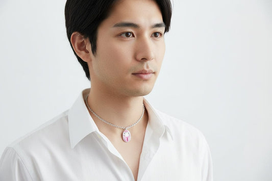 Collana Uomo mini Daruma ROSA