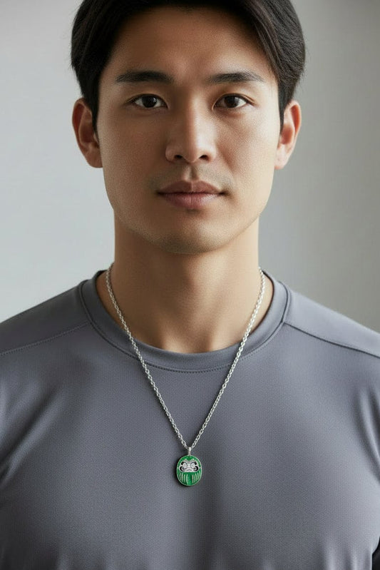 Collana Uomo mini Daruma Verde
