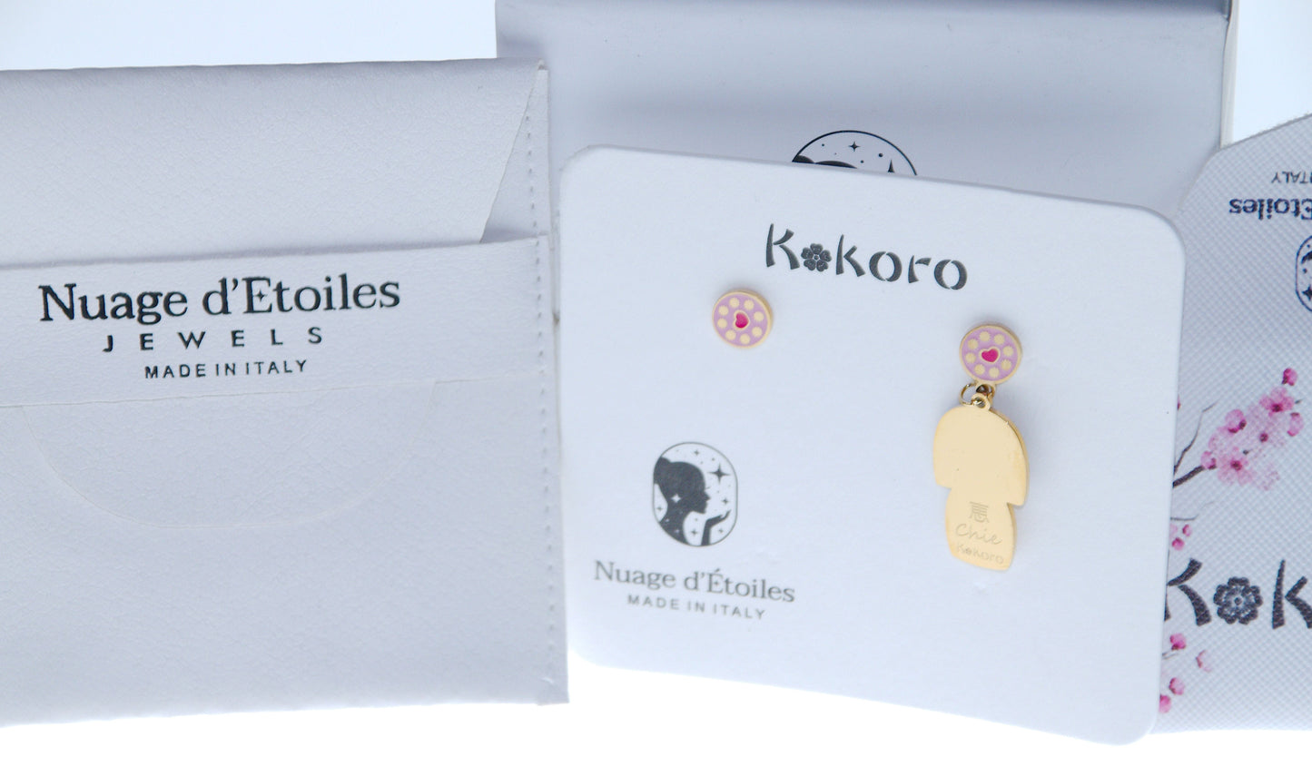 Chie – dettaglio ciondolo orecchino mini, collezione Kokoro, Nuage d'Etoiles
