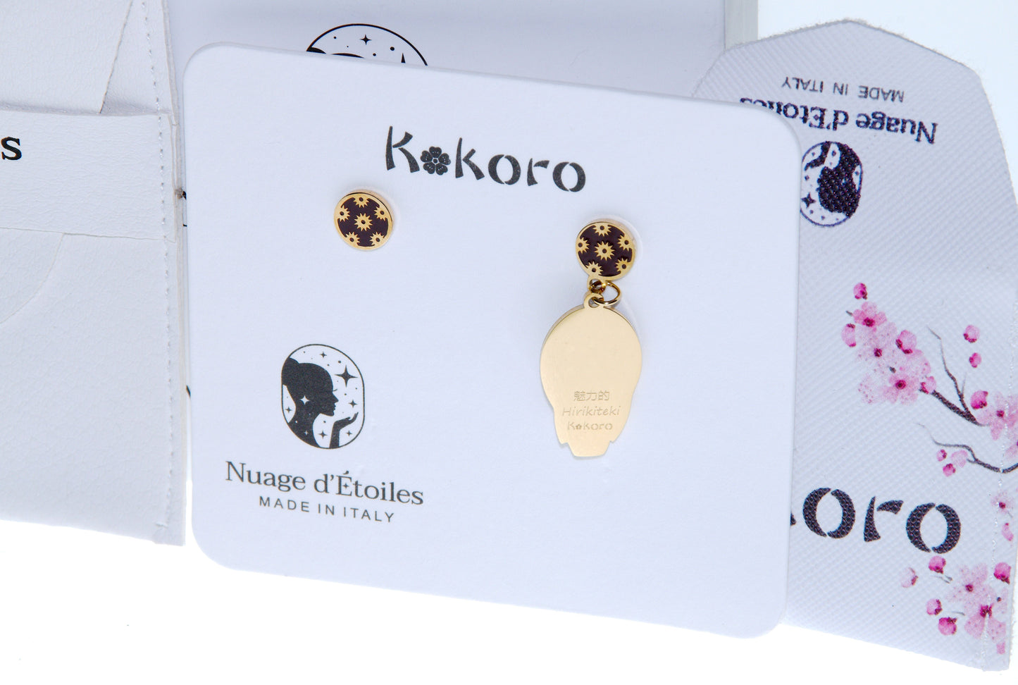 Hirikiteki – dettaglio ciondolo orecchino mini, collezione Kokoro, Nuage d'Etoiles