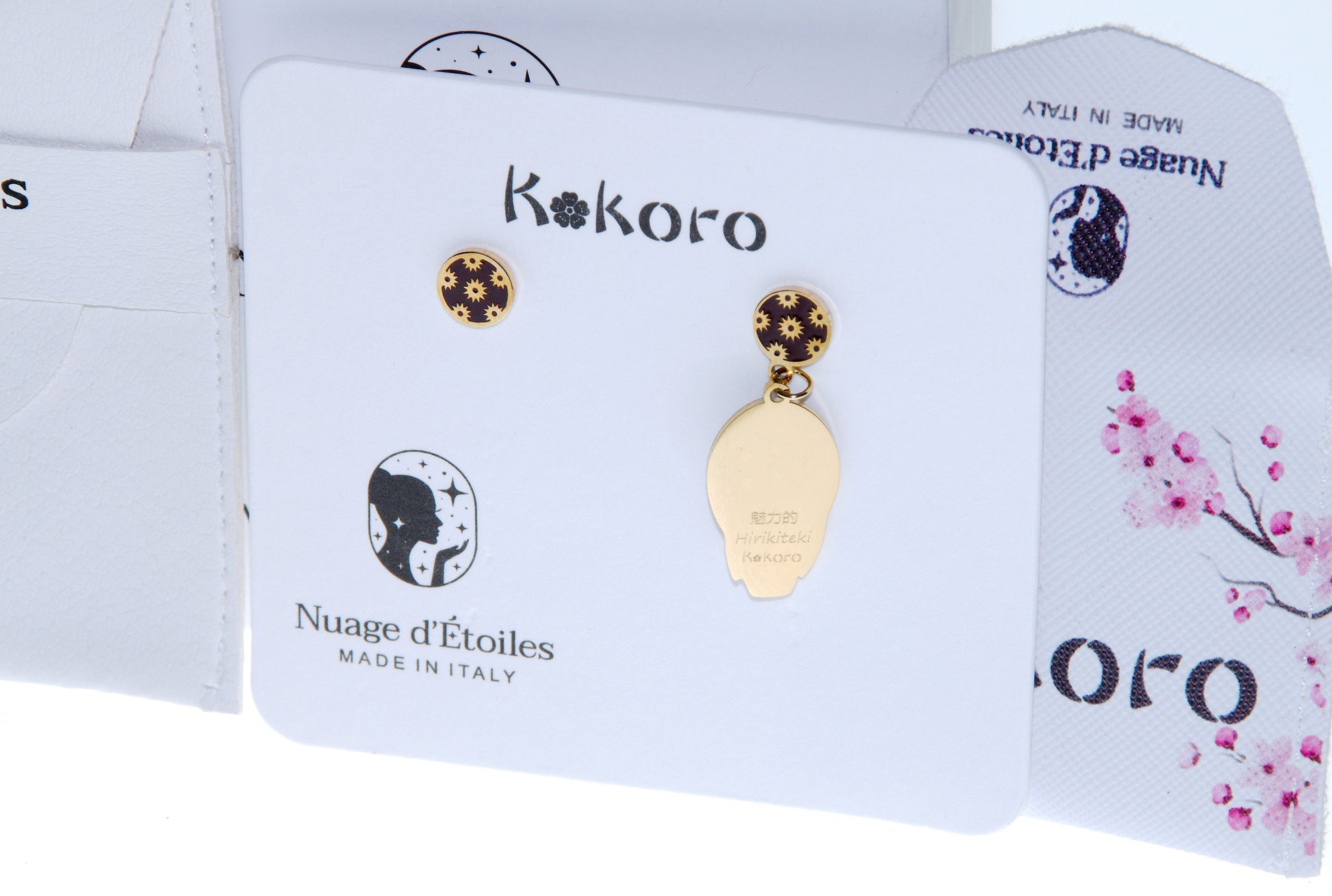 Hirikiteki – dettaglio ciondolo orecchino mini, collezione Kokoro, Nuage d'Etoiles