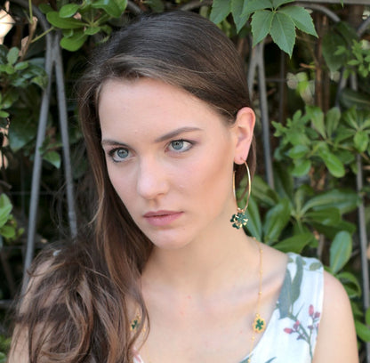 Orecchini chandelier Quadrifoglio trio