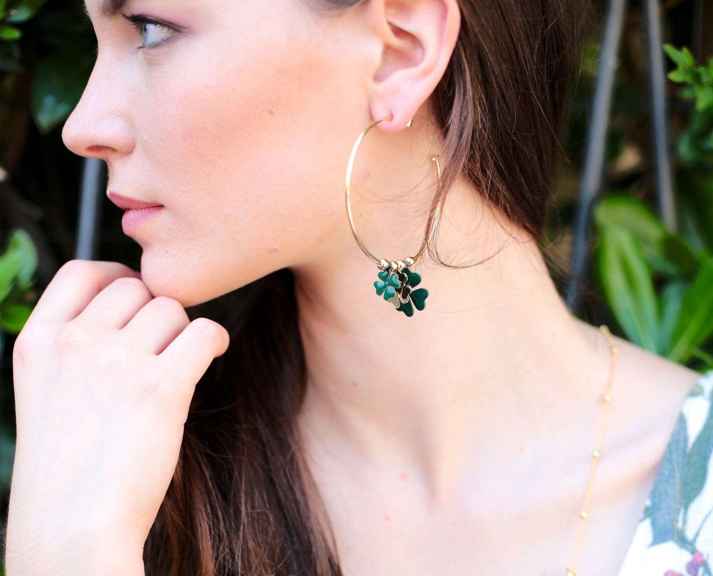 Orecchini chandelier Quadrifoglio trio