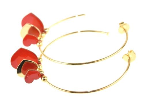 Orecchini chandelier cuore trio