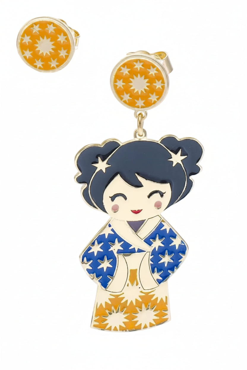 Orecchini Shizuka – serenità in giapponese, dettaglio, collezione Kokoro, Nuage d'Etoiles