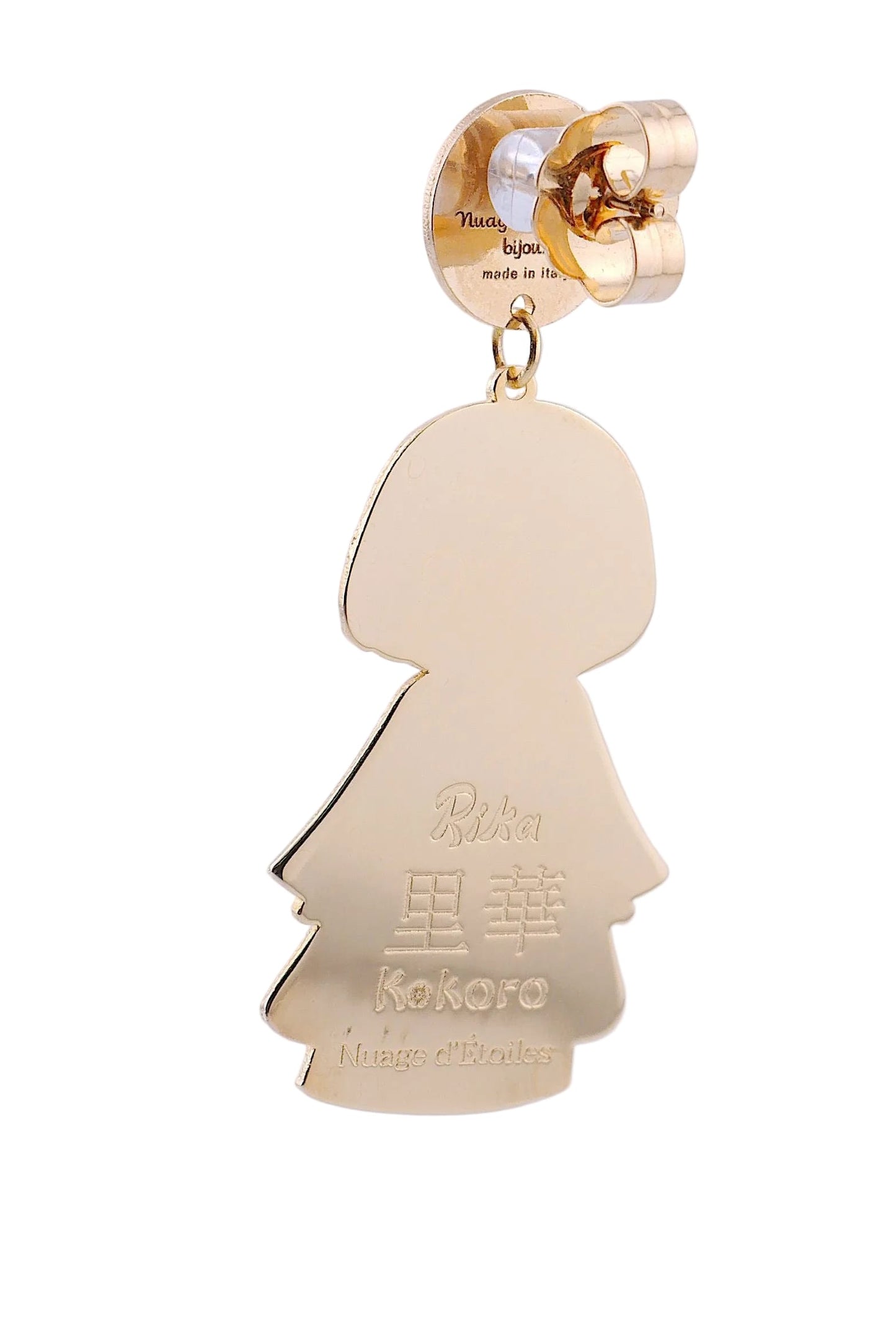 Retro orecchini Rika Kokoro – gioiello smaltato ottone placcato oro 24kt