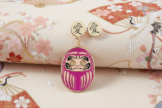 Orecchino Daruma ROSA