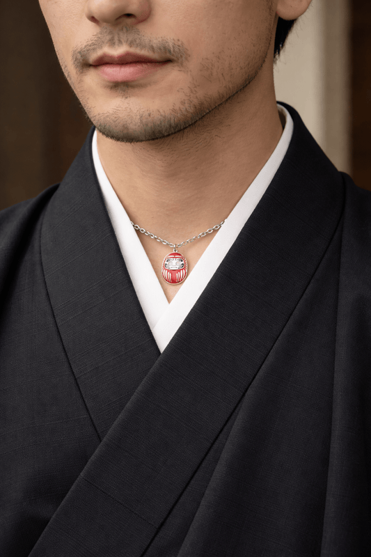 Collana Uomo mini Daruma ROSSO