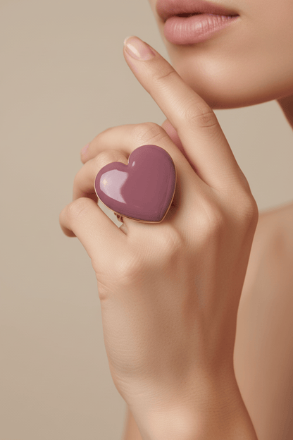 Anello cuore smalto 35mm