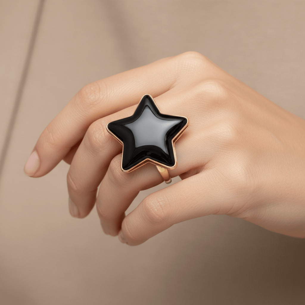 Anello stella smalto 30 mm