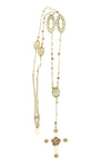 Collana Rosario con croce e rose