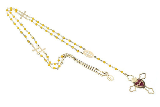 Collana Rosario (90cm) + croce aperta con sacro cuore