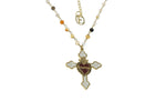 Collana Rosario + croce bianca con sacro cuore