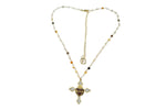 Collana Rosario + croce bianca con sacro cuore