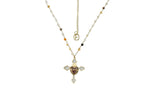 Collana Rosario (42cm)+ croce bianca con sacro cuore