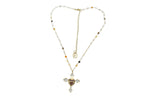 Collana Rosario (42cm)+ croce bianca con sacro cuore
