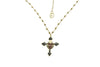 Collana Rosario + croce nera con sacro cuore