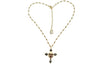 Collana Rosario + croce nera con sacro cuore