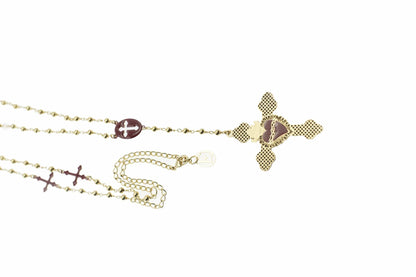 Collana Rosario + croce reticolo con sacro cuore