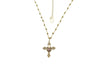 Collana Rosario (42cm) + croce reticolo con sacro cuore